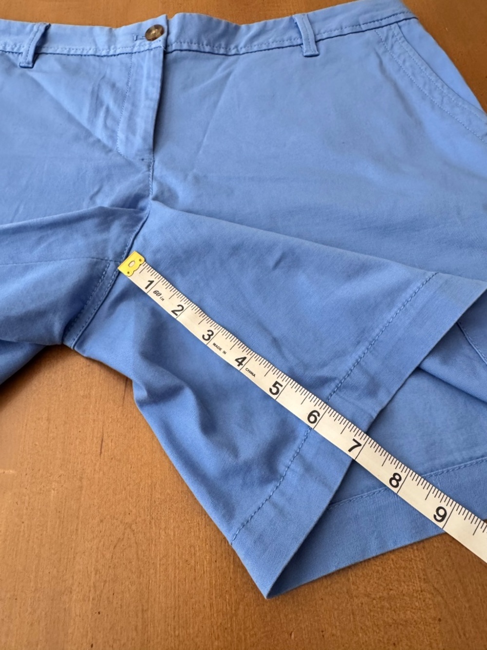 Talbots Blue Chino Shorts Classic Flat Front Tailored Preppy Stretch - Picture 4 of 9